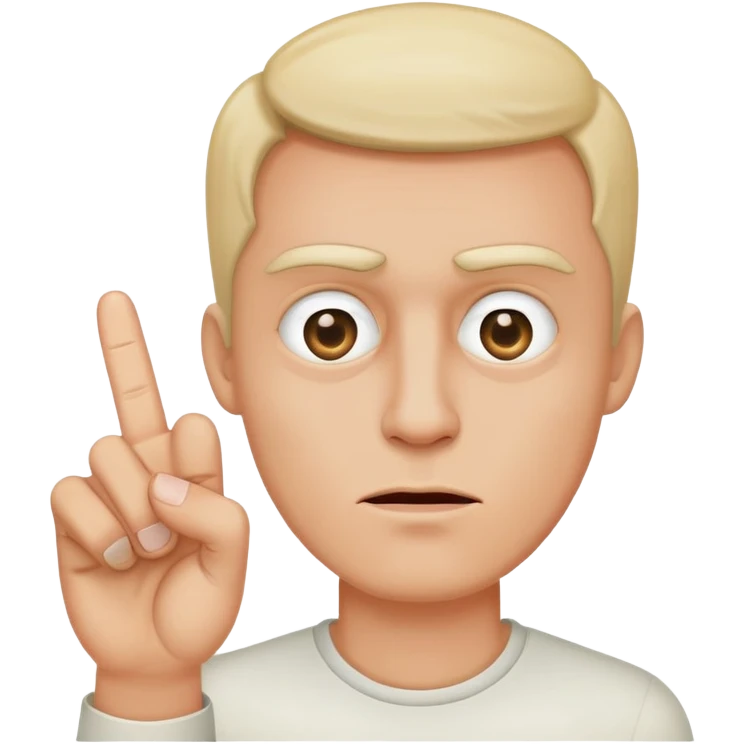 One eyed man sticking up middle finger emoji