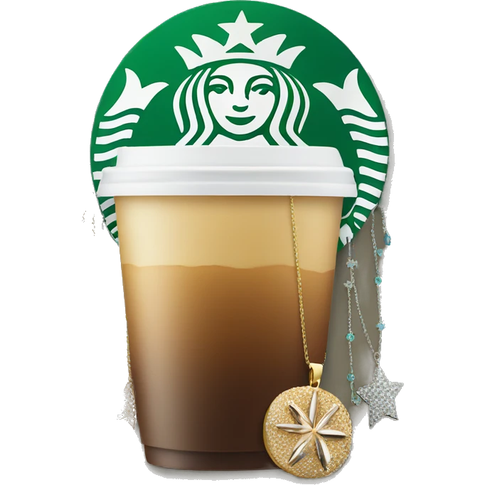 Starbucks and jewelery emoji