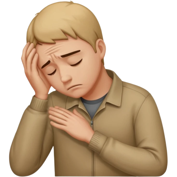 Create ecmoji so sad like that 🫩 man emoji