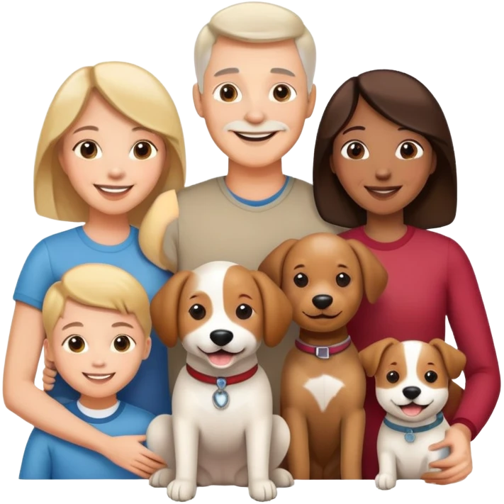 family with parents, children and a pet dog emoji