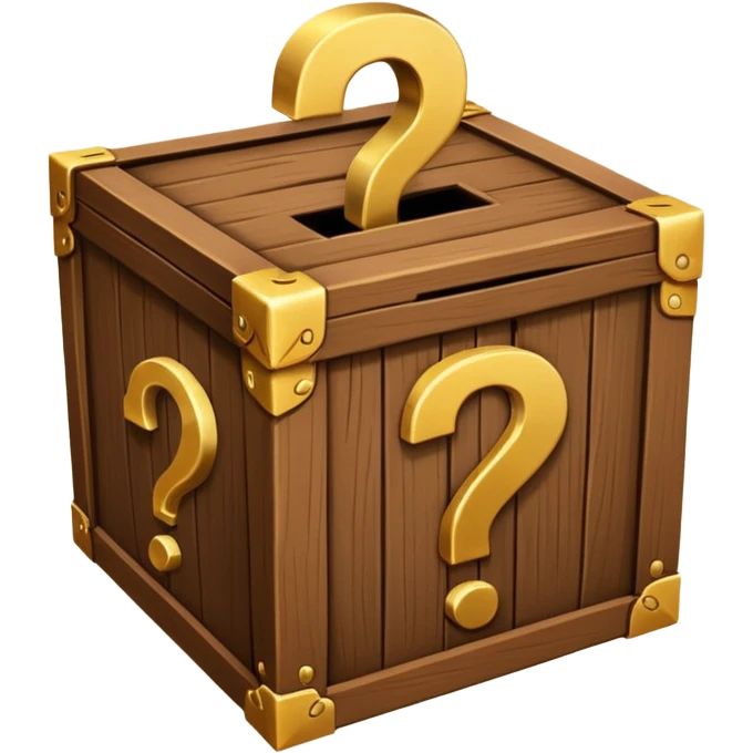 сгенерируй смайл loot box в стили классических смайлов с вопросом  emoji