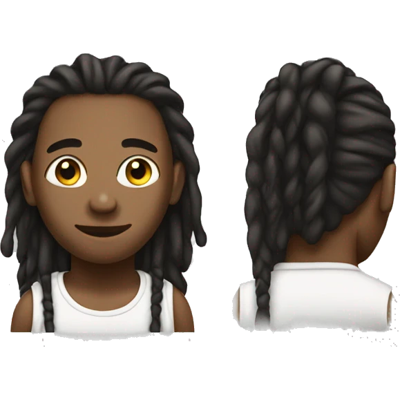 a black guy with dreadlocks in a ponytail  emoji