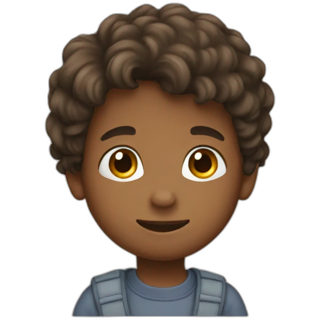 Boy with heart emoji