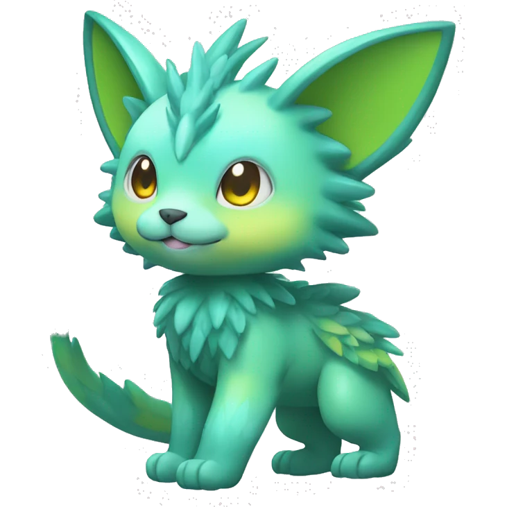 Cute cool shiny fantasy animal hybrid Fakemon full body emoji