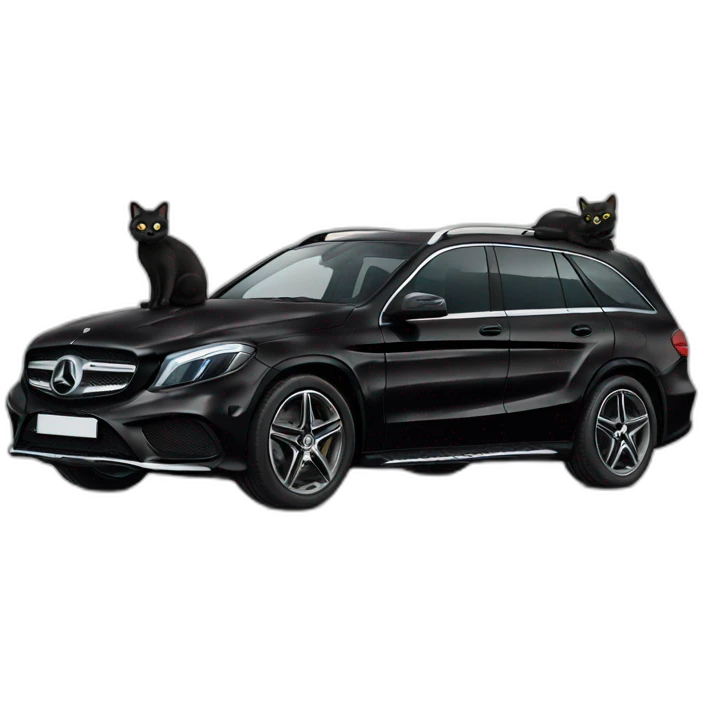 black cat and a mercedes emoji