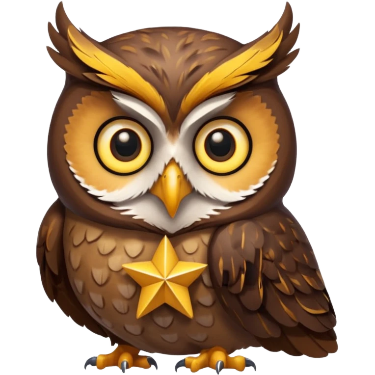 Owl holding a star emoji