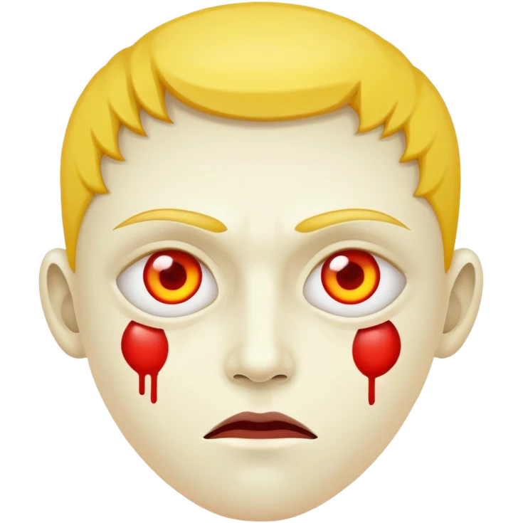 Eye bloodshot with yellow face emoji