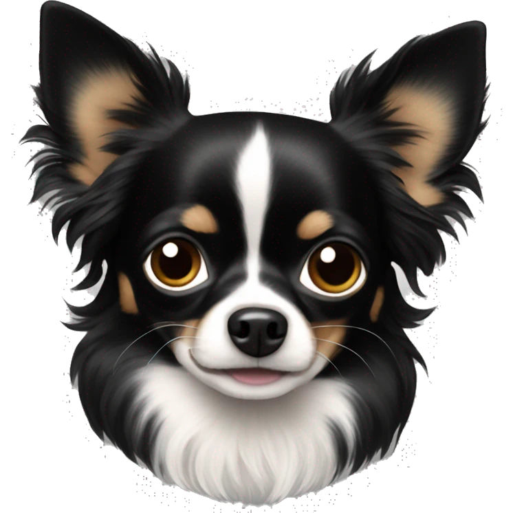 fully black long haired chihuahua  emoji