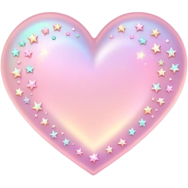 Iridescent pastel pink romantic formal elegant sophisticated cultured neat pretty beautiful nifty app icon with tiny heart shape and tiny sparkle stars shapes emoji