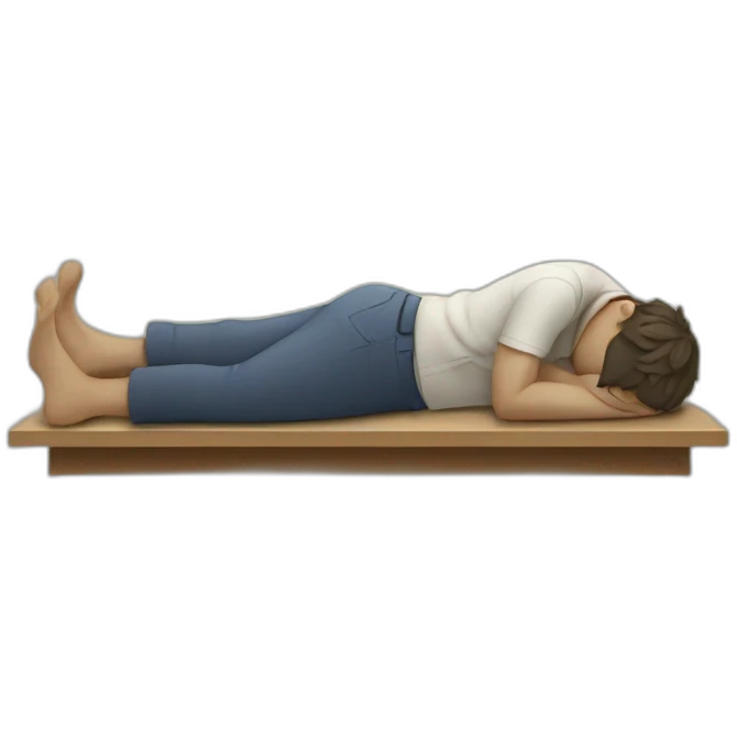 Stressed person laying on desk  emoji