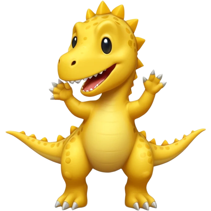 Yellow dino dancing emoji