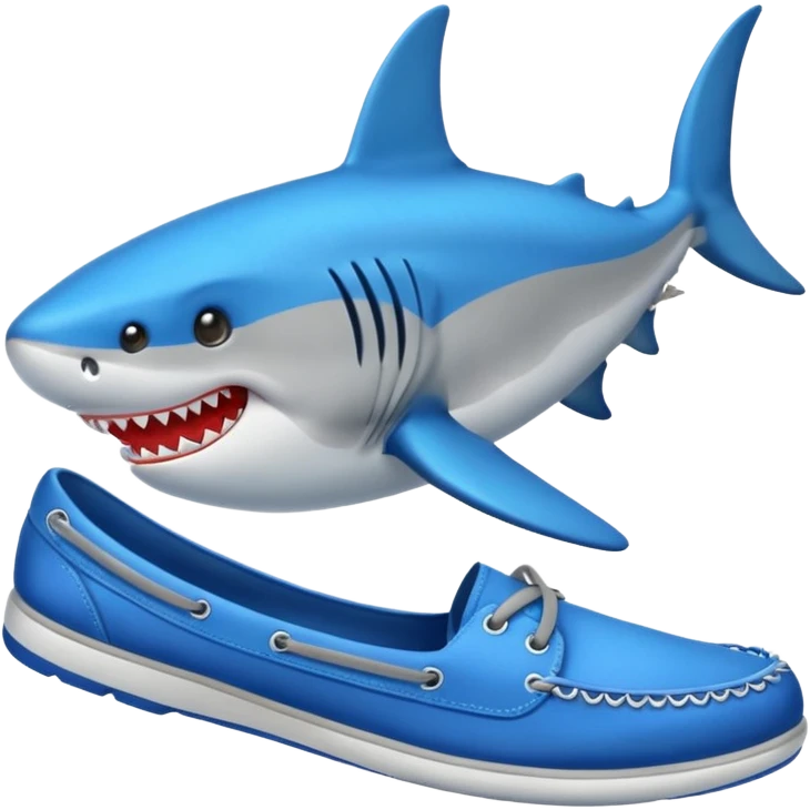 Tiburón con zapatillas azules emoji
