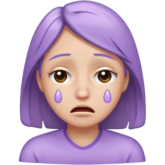 lavender face crying emoji