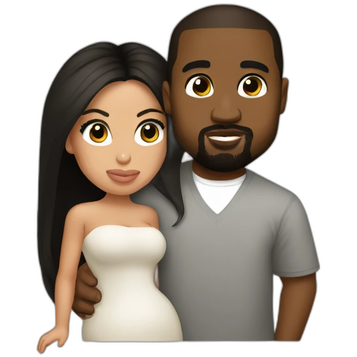kim kardashian holding midget kanye emoji