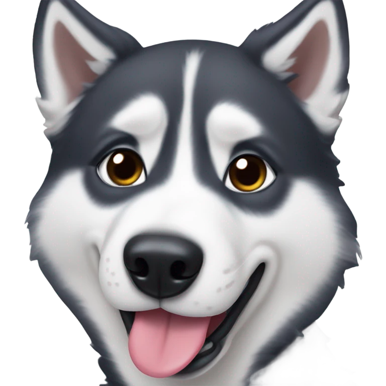 Husky poking tongue out  emoji