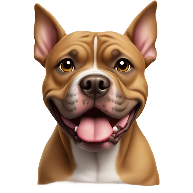 No tongue Brown american bully dog pointy ears emoji