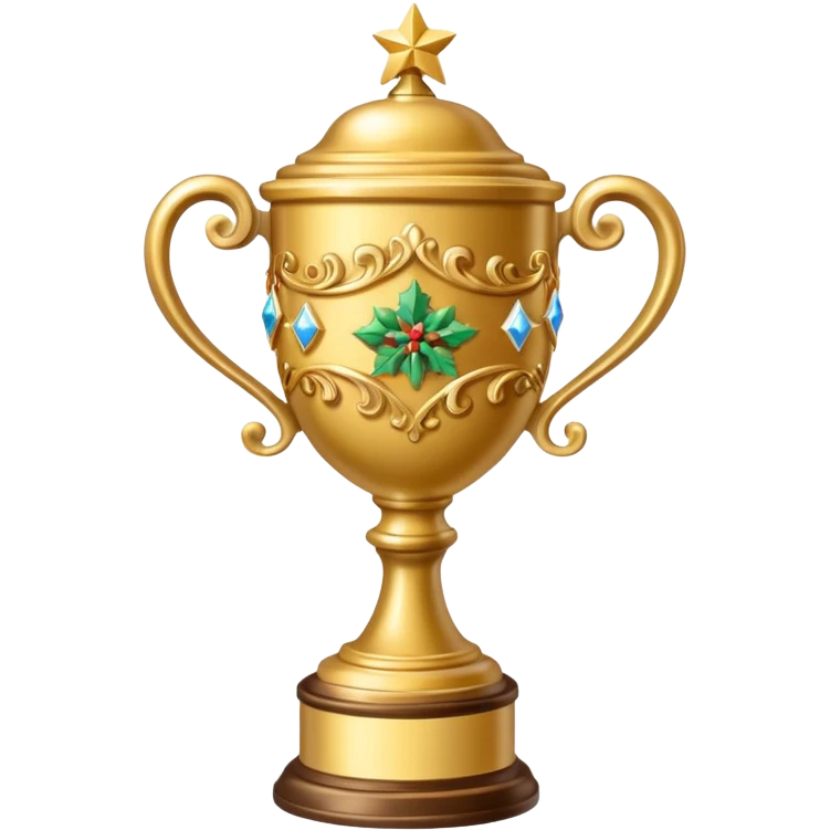  trophy for a winter holiday decorating contest emoji