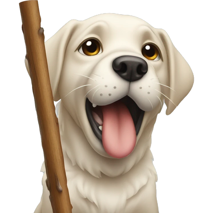 A dog licking a cold pole emoji