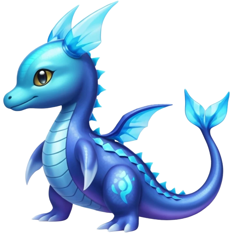 Shiny Colorful Iridescent Bioluminescent Glowing Neon Lapras-Meloetta-Vaporeon-Dialga-Suicune-fusion emoji