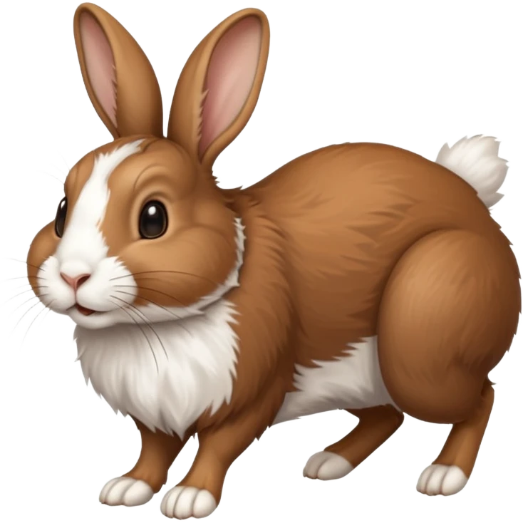 High resolution of a running farm rabbit emoji