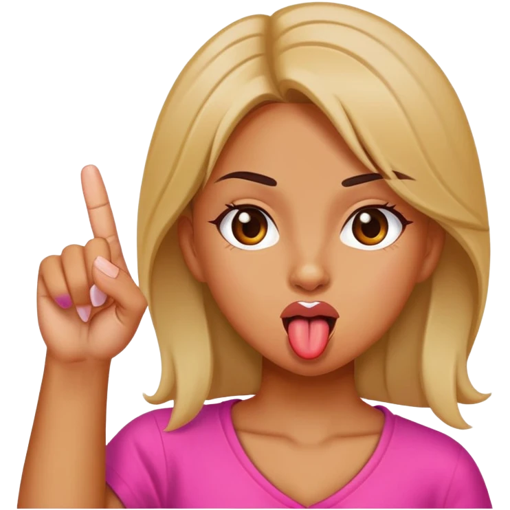 girl sticking up middle finger with tongue out  emoji