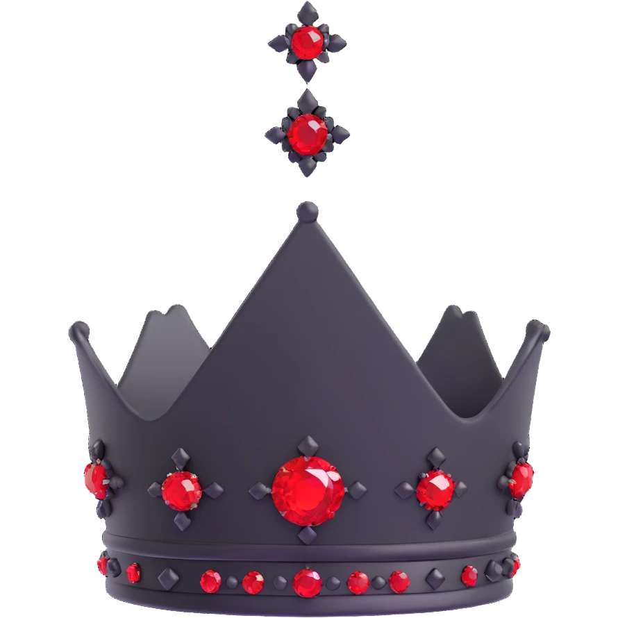 black crown with red jewels emoji