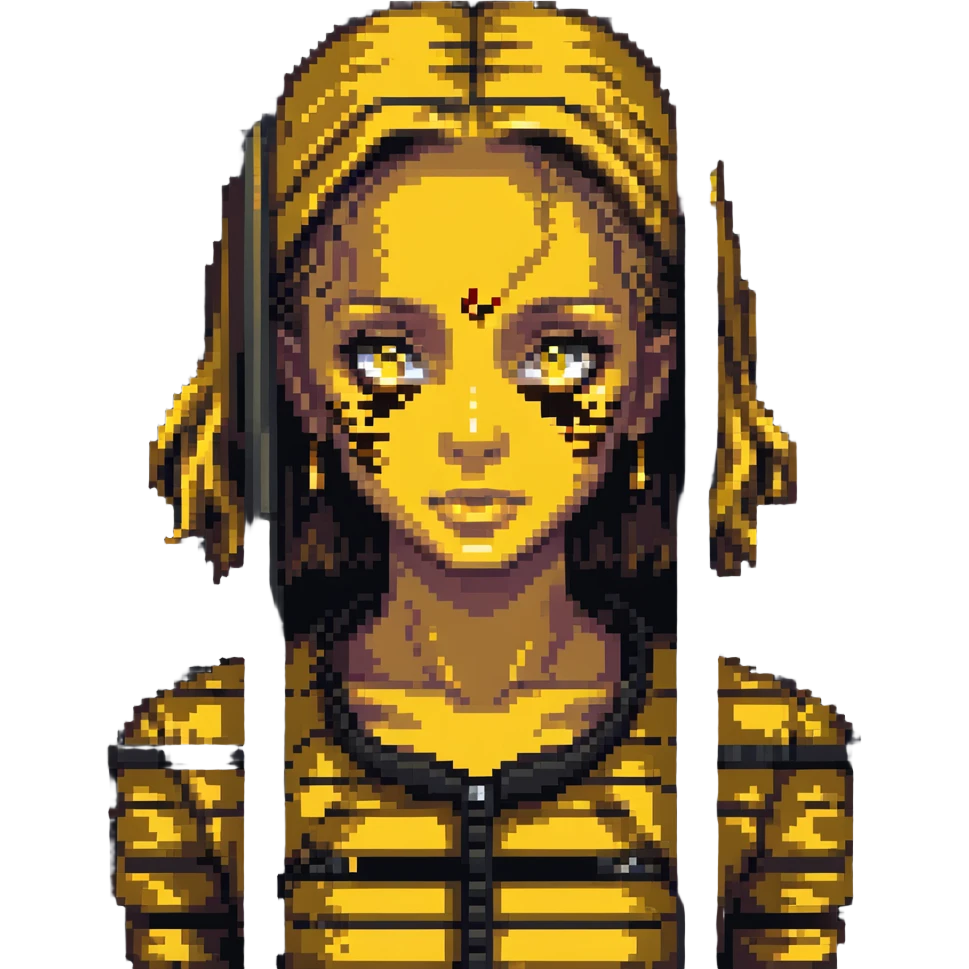 gold girl in jail cell emoji