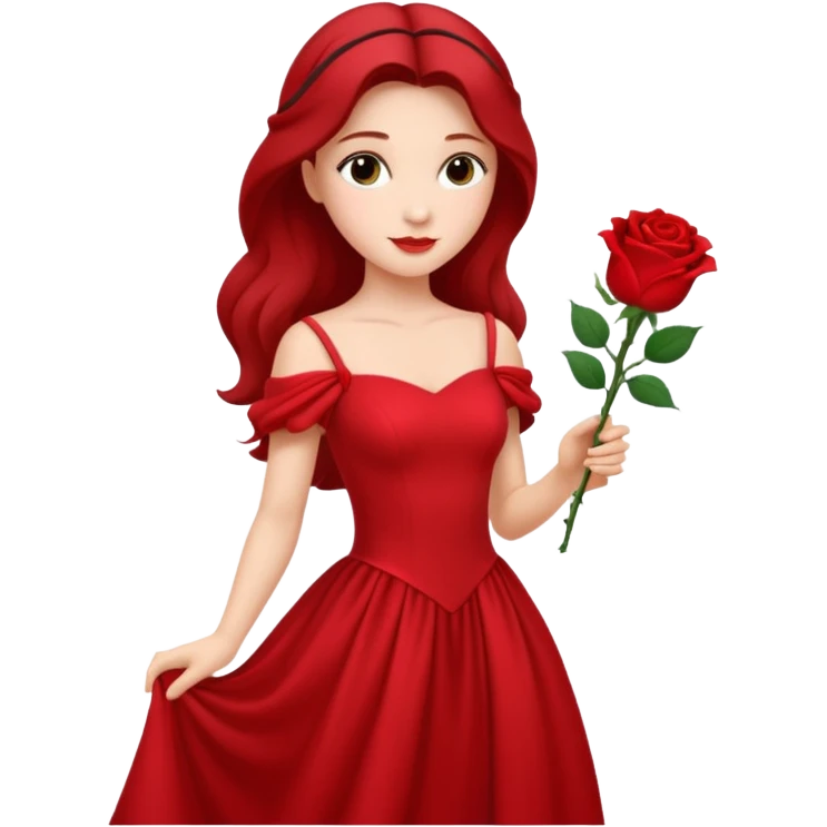 Red rose princess full body emoji