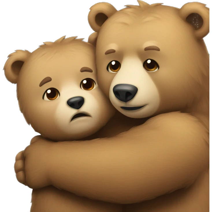 Bears hugging eachother with abheart emoji