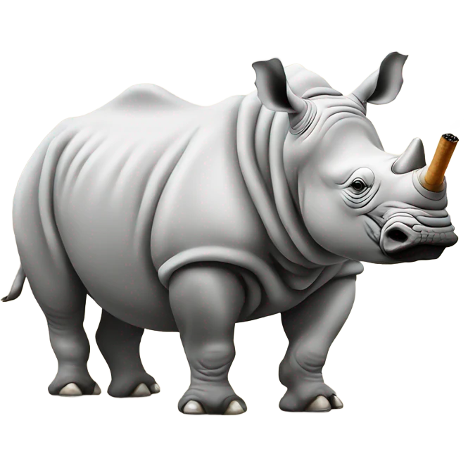 White rhino smoking emoji