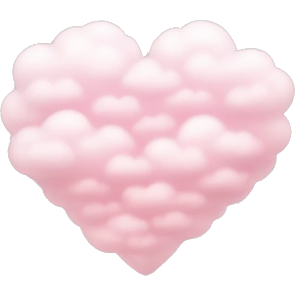 light pink heart cloud emoji