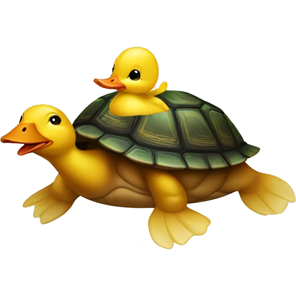 duckling on top of a turtle emoji