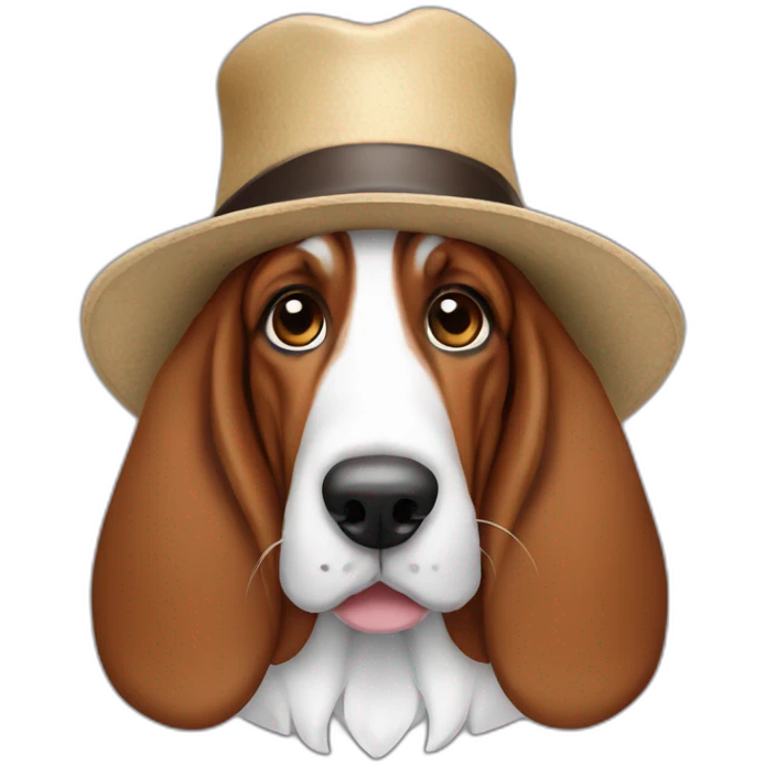 basset hound in hat emoji