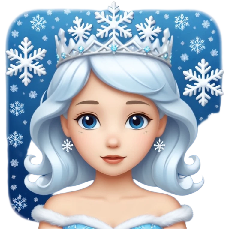snow princess wearing snow chirsmas clothes looking at the front emoji