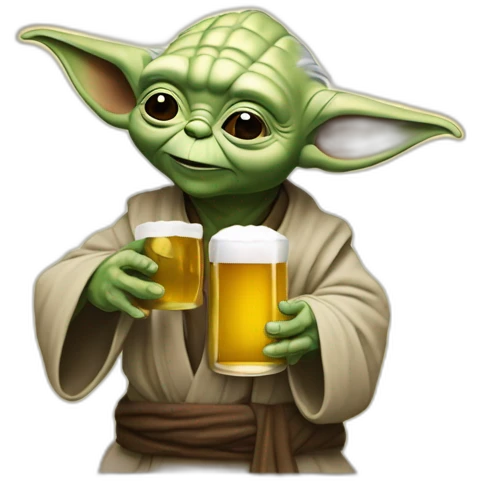 Yoda qui boit une bière emoji