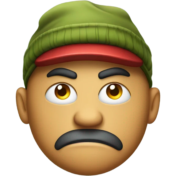 Angry face wearing a hat emoji