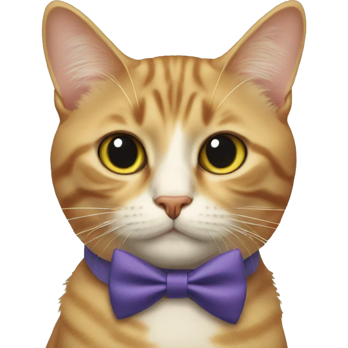 Cat wearing a bow tie emoji
