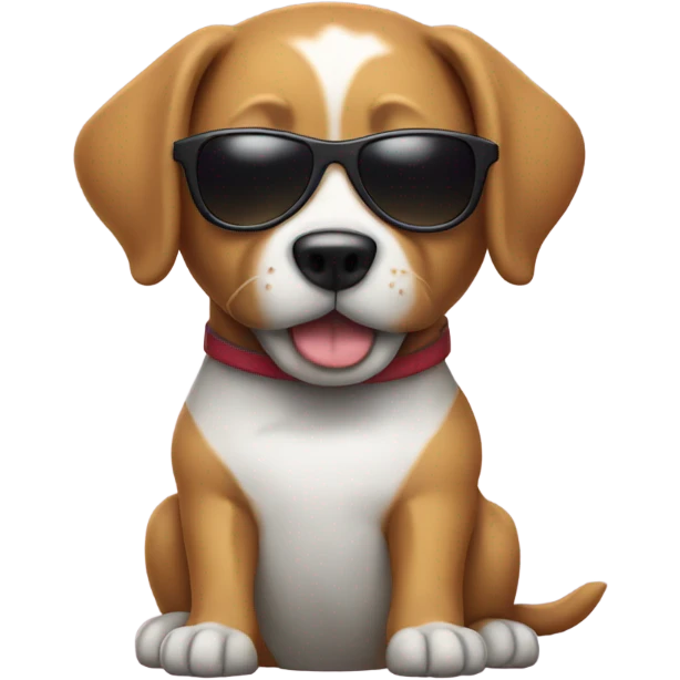 Dog with a t-shirt and a pair of sunglasses emoji
