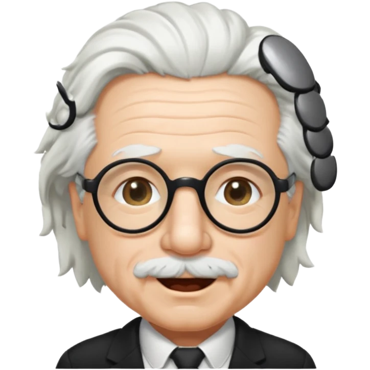 Einstein guiñando un ojo con gafas negras emoji
