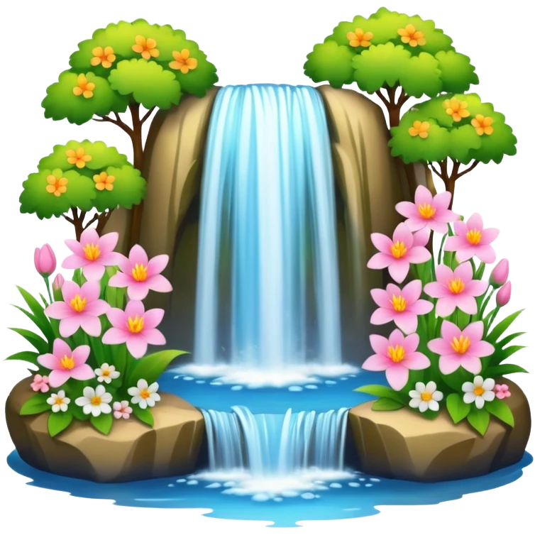 spring with flowers waterfall emoji