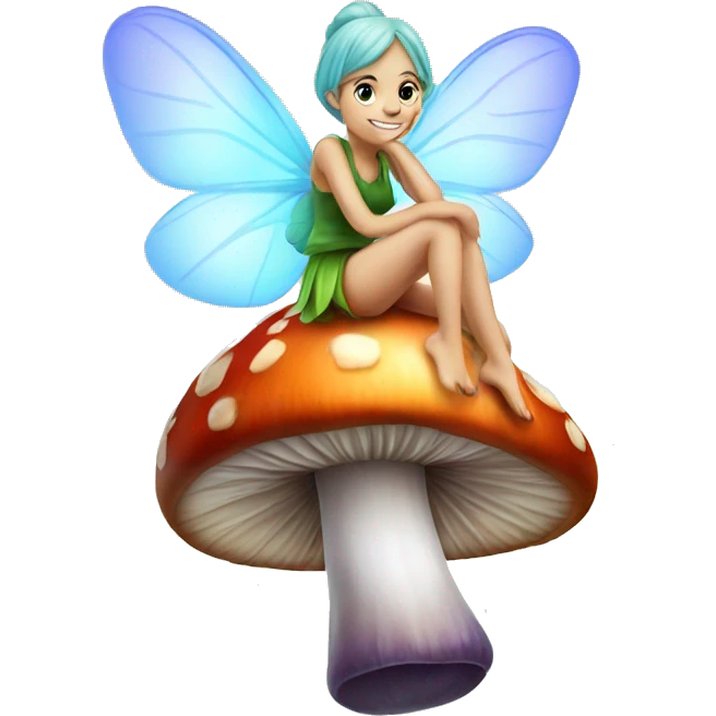 Fairy on mushroom emoji