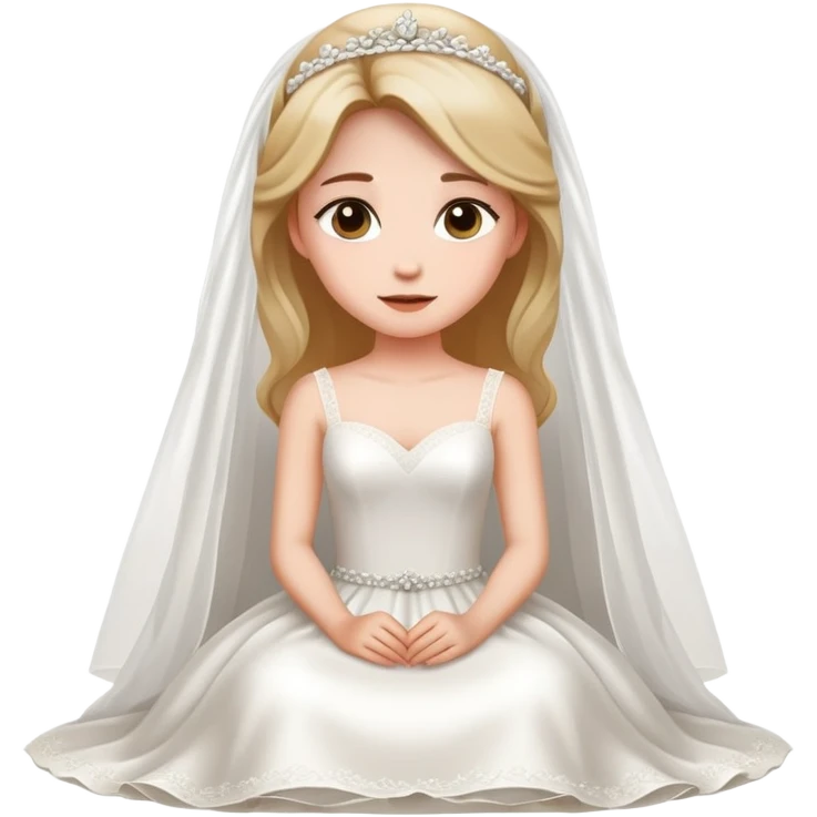 A beautiful girl wearing a wedding dress sitting emoji