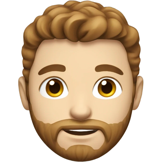white boy with brown hair and beard working hard emoji