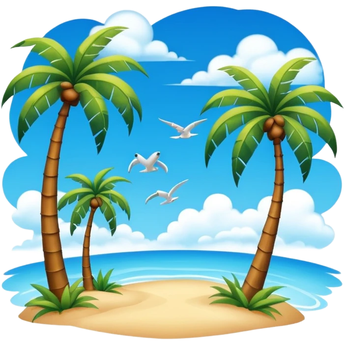 sunny sky photo with palm trees emoji