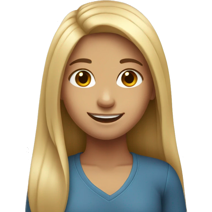 girls with long hair smiling emoji