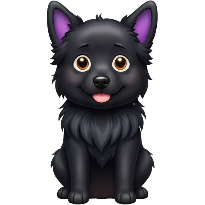 perrito negro con aureola emoji