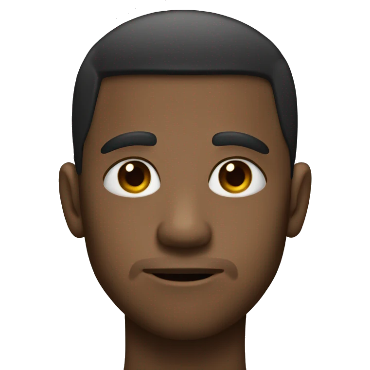 slightly raised eyebrow and a neutral mouth emoji