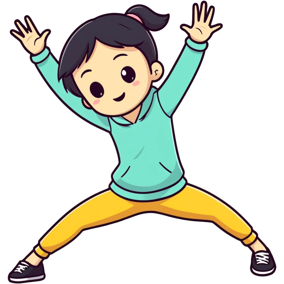 a girl doing the dab emoji
