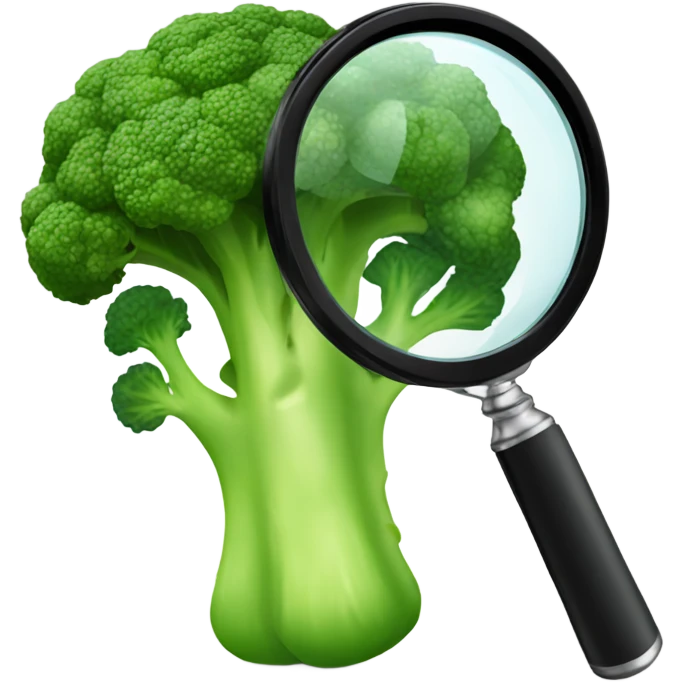 broccoli hold magnifying glass emoji