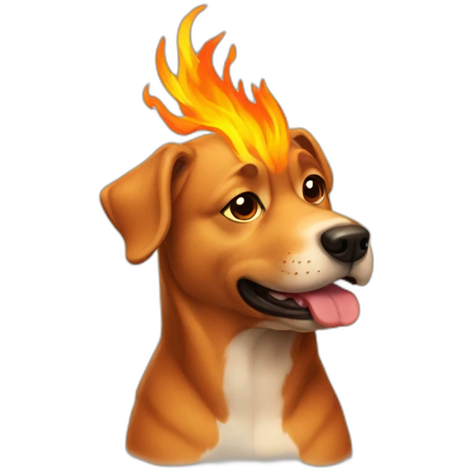 dog-with-fire emoji